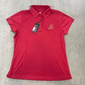 NWT Arizona Diamondbacks MLB Baseball Womens‎ Large Red 2nd Girl Golf Polo Shirt